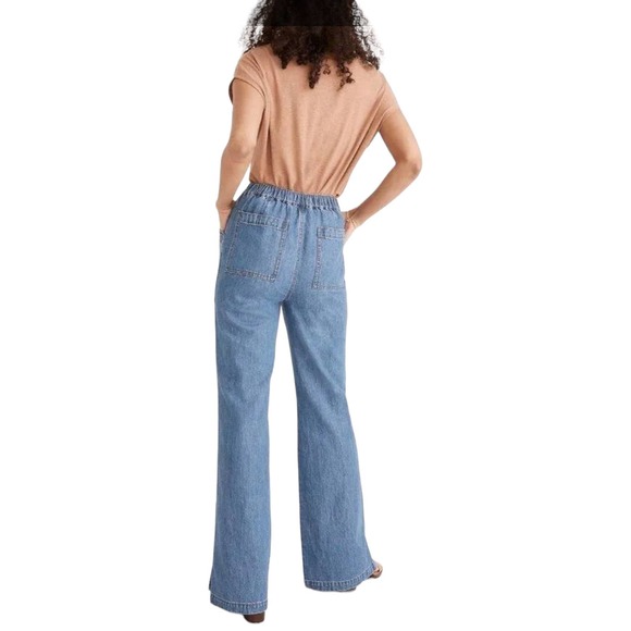 NWT Madewell Denim Pull-On Loose Flare Pants - Picture 3 of 16